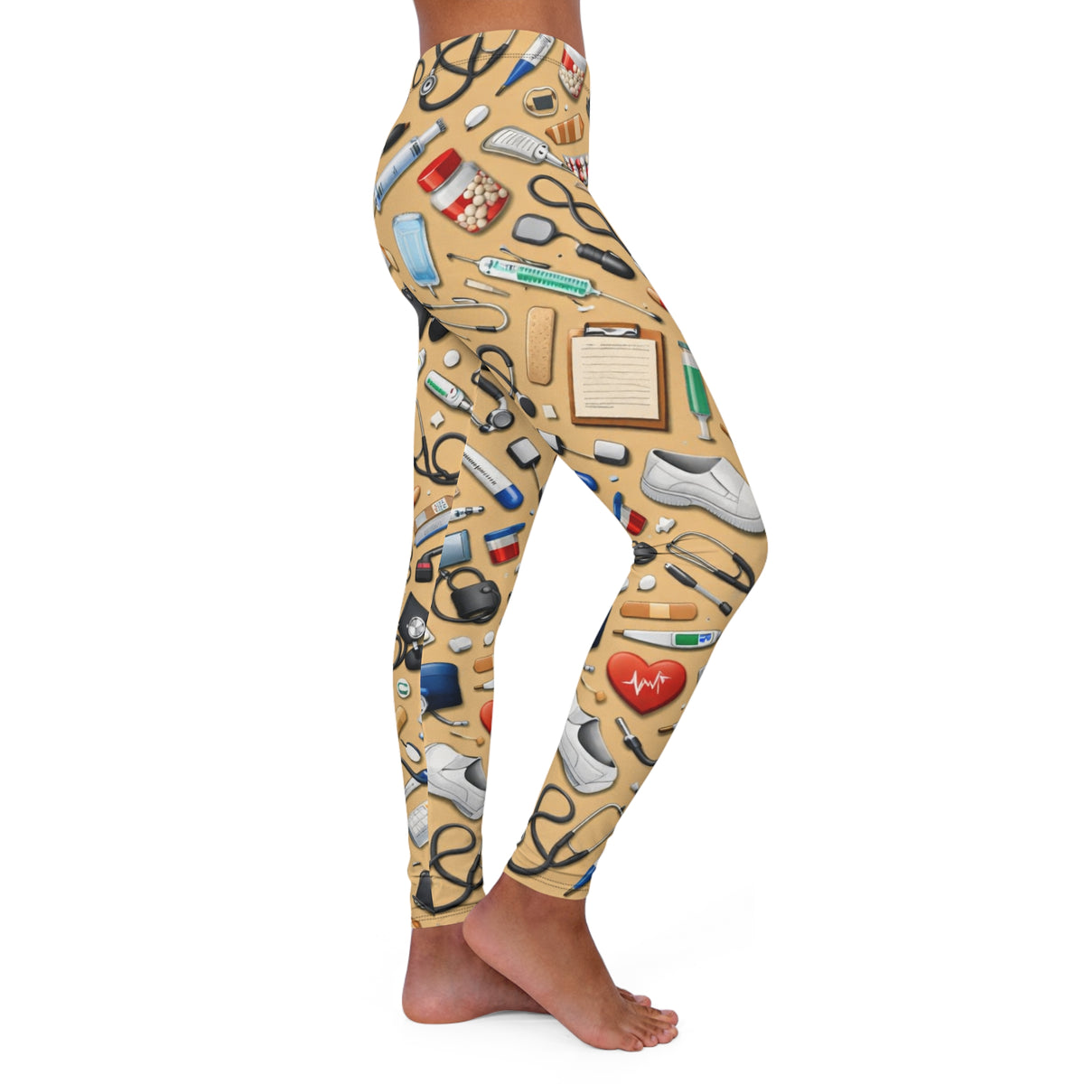Medical Tools Pattern Leggings | Stethoscope Nurse & Doctor AOP Leggings