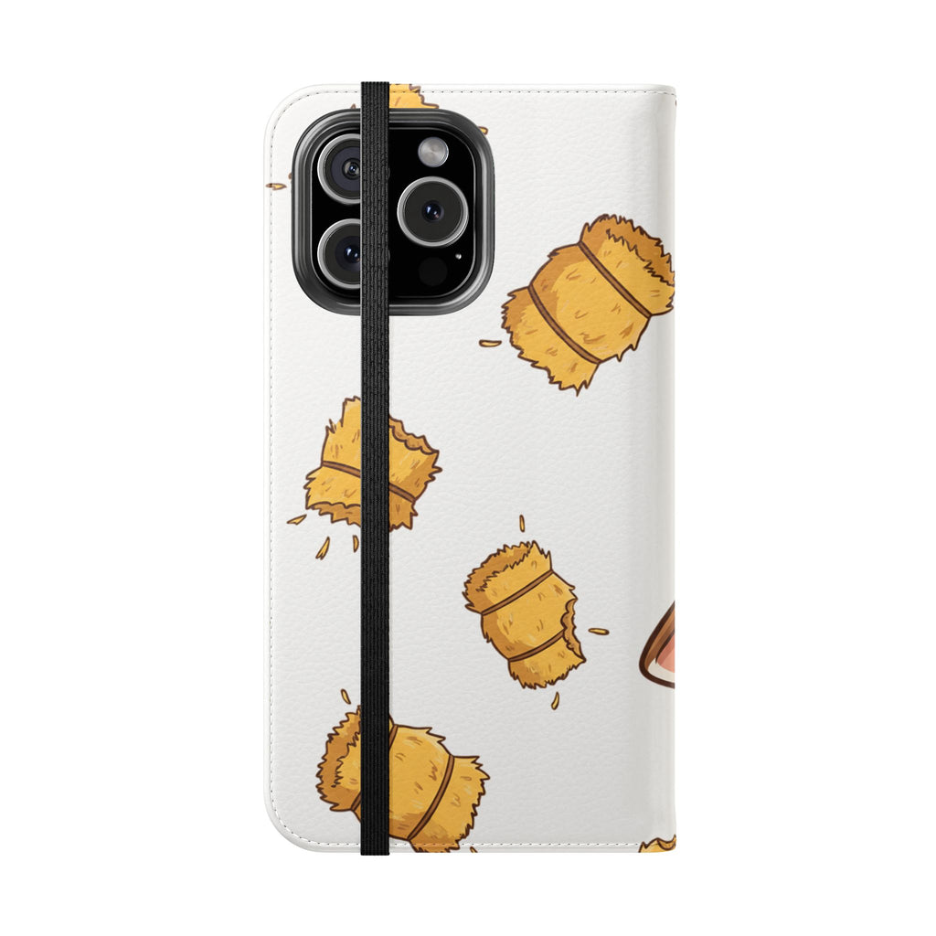 Cow & Hay Pattern Flip Case/ Cute Farm Animal Phone Wallet