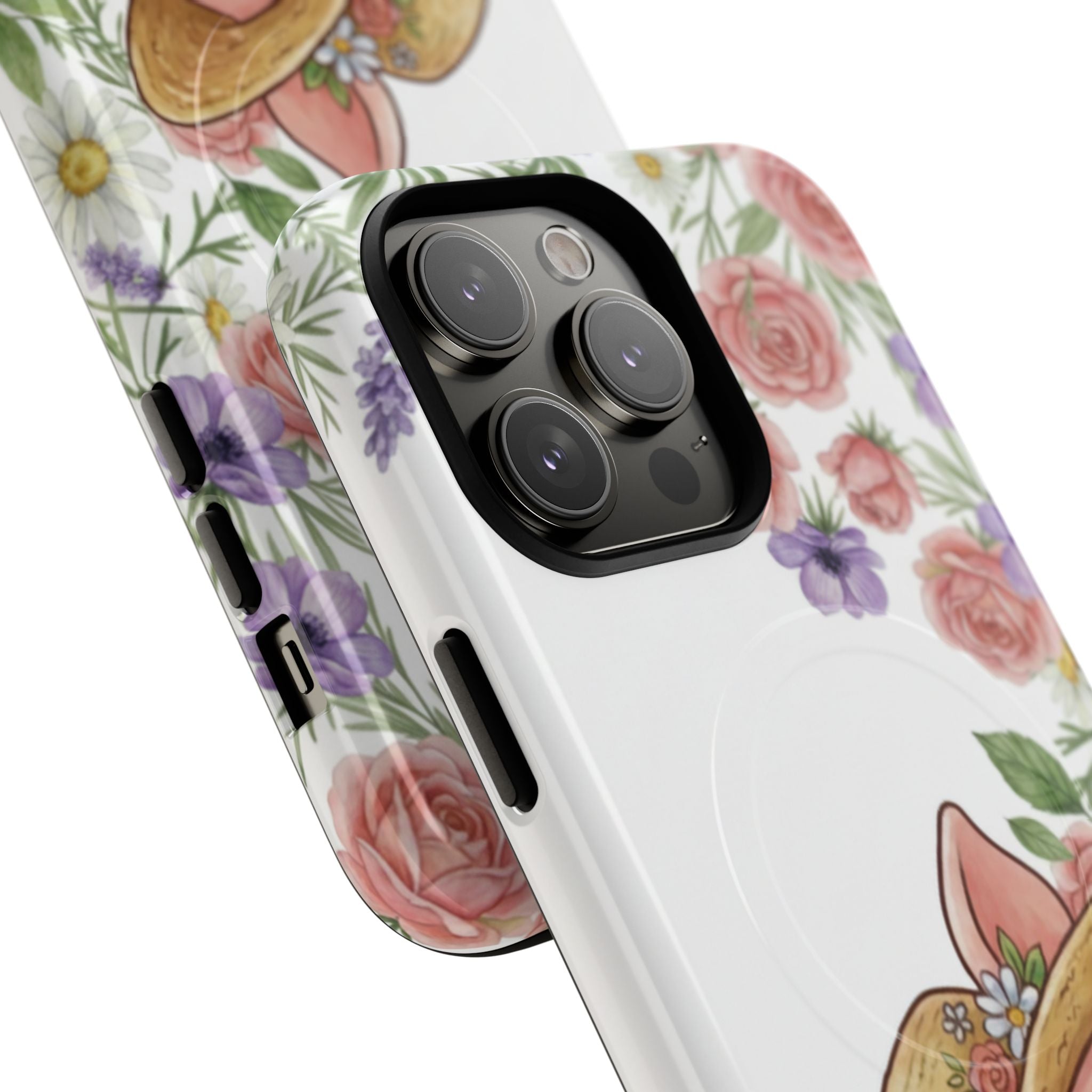 Piglet in Straw Hat Floral Phone Case