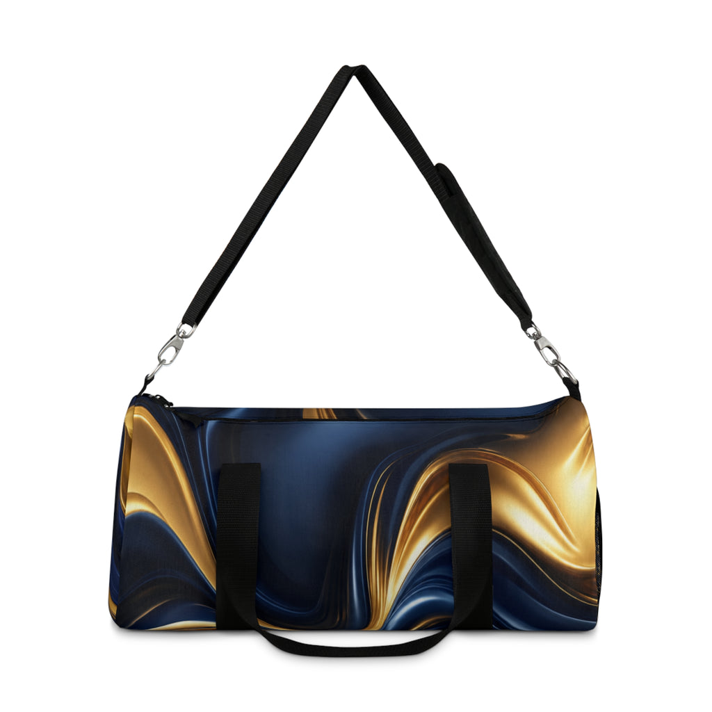 Navy & Gold Marble Duffle Bag — Luxury Travel Gym Bag