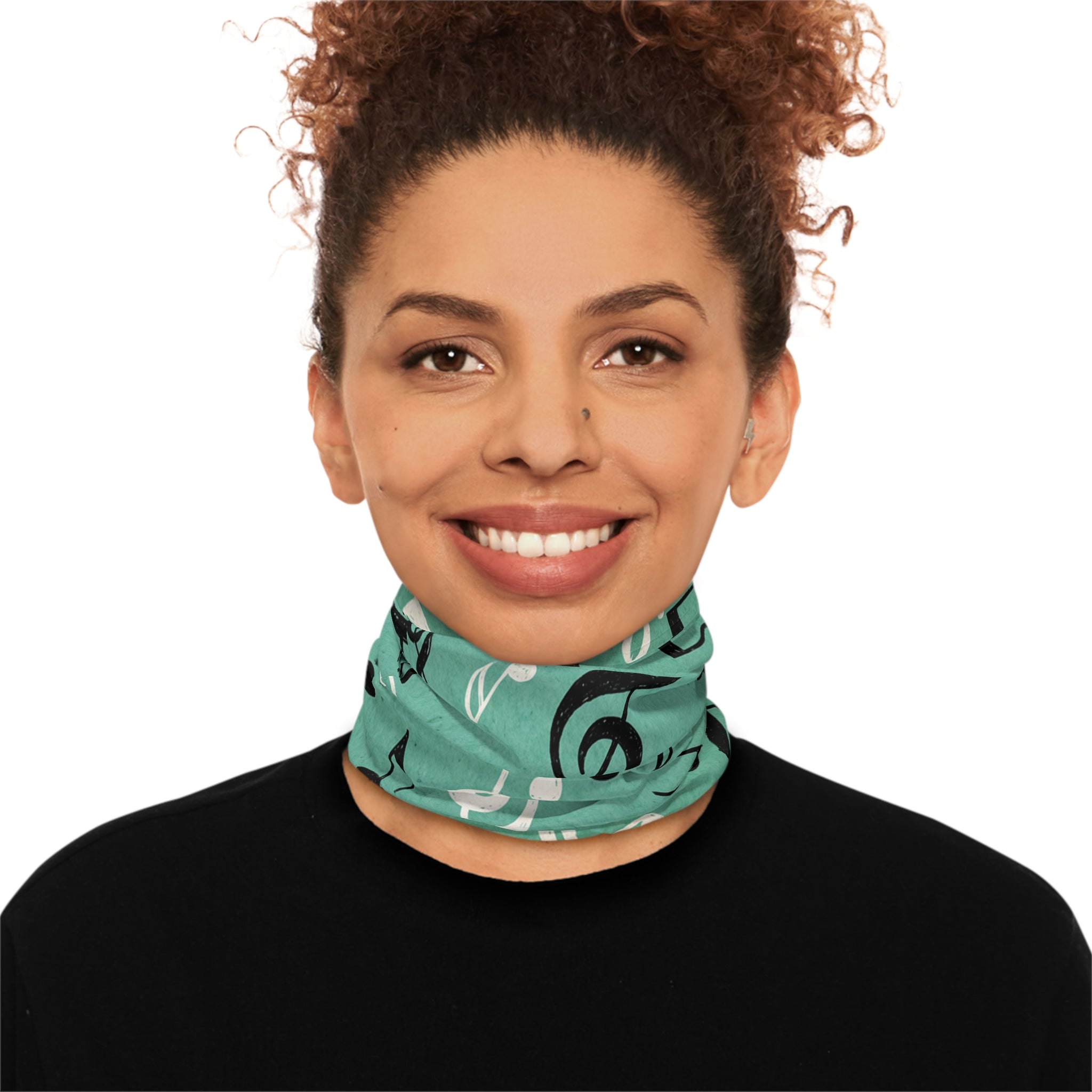 Music Notes Neck Gaiter | Winter Neck Gaiter With Drawstring