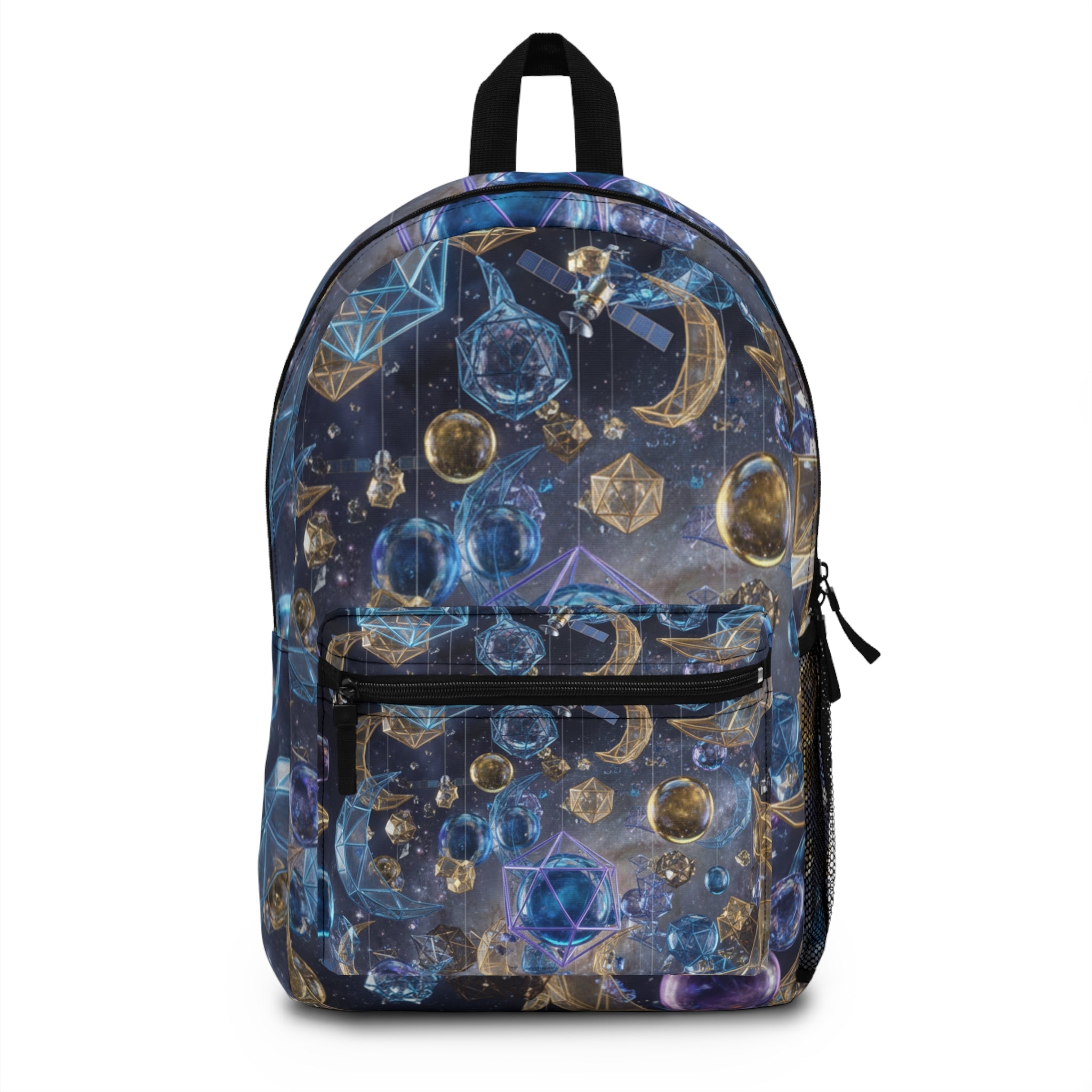 Celestial Gemstone Backpack / Cosmic Moon & Crystals Print
