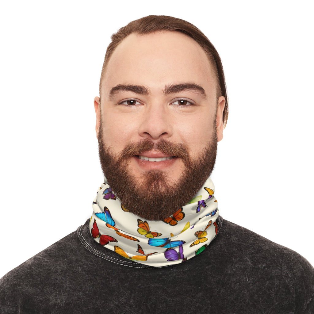 Colorful Butterfly Field Neck Gaiter | Spring Floral Scarf