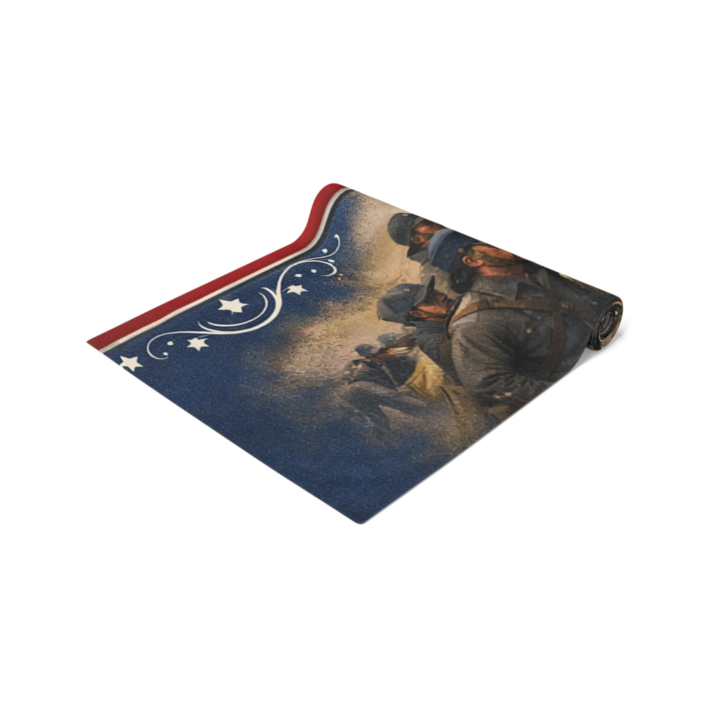 Civil War Soldiers Table Runner | Historical Battle Scene