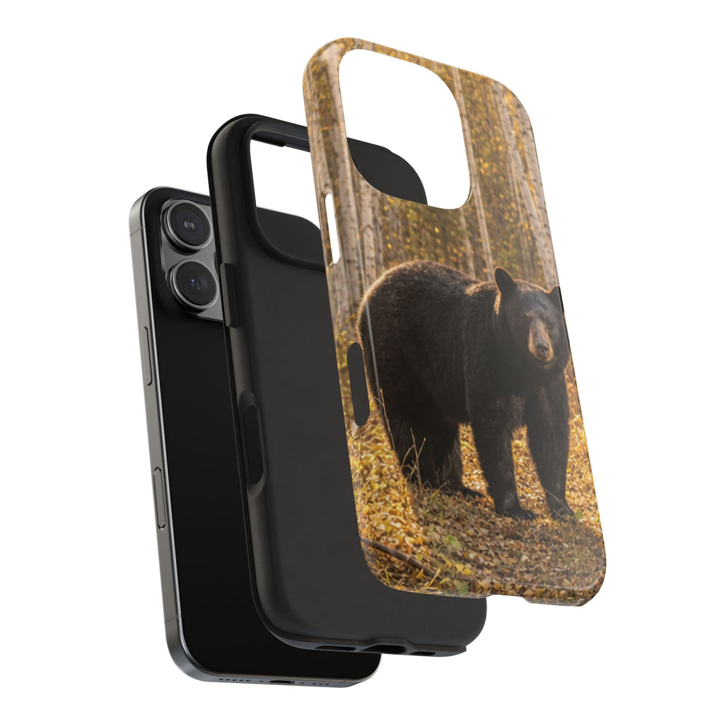 Black Bear Forest Phone Case | Tough Phone Case