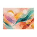 Abstract Sunset Waves Rug | Colorful Watercolor Landscape