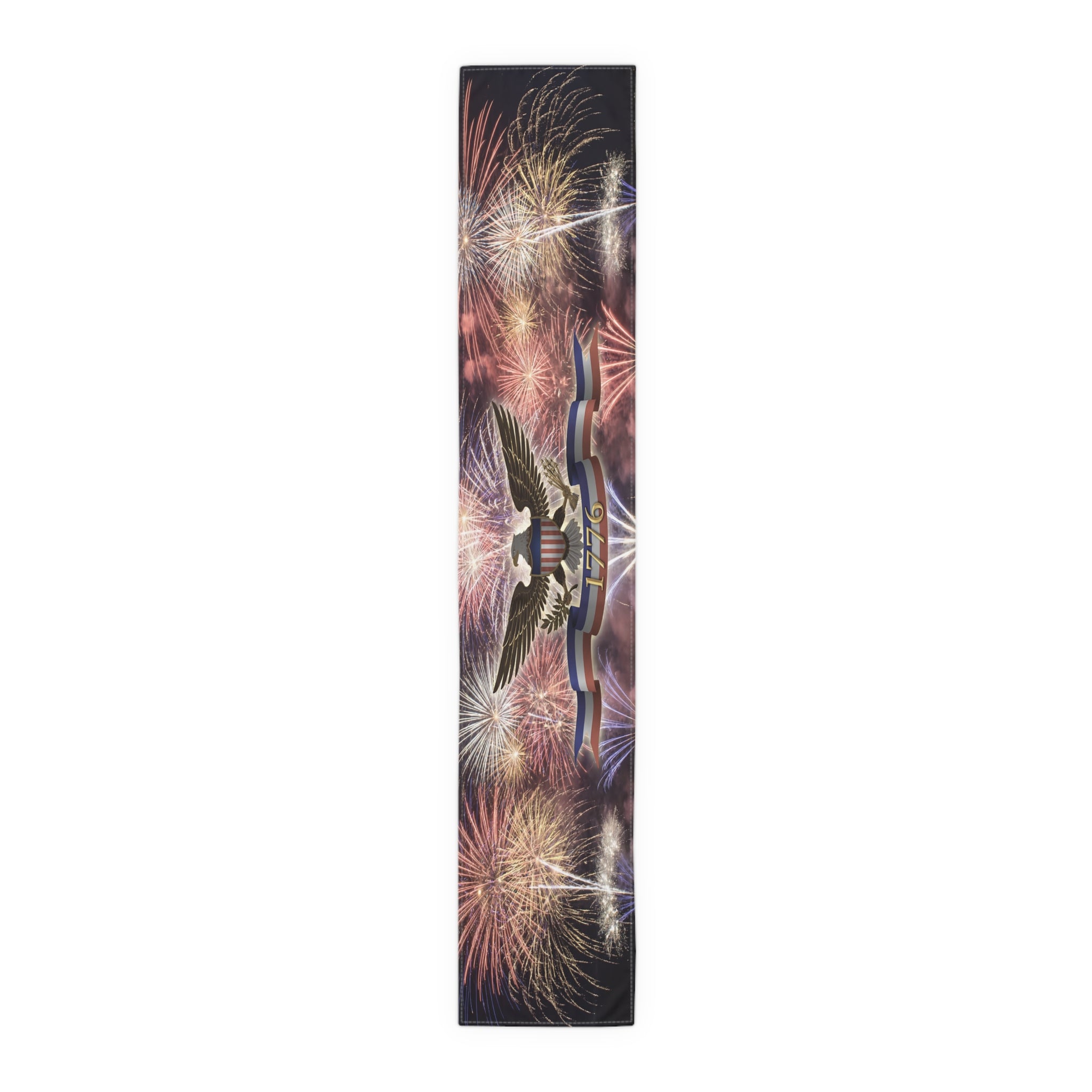 American Eagle with Fireworks Table Runner | Cotton Poly