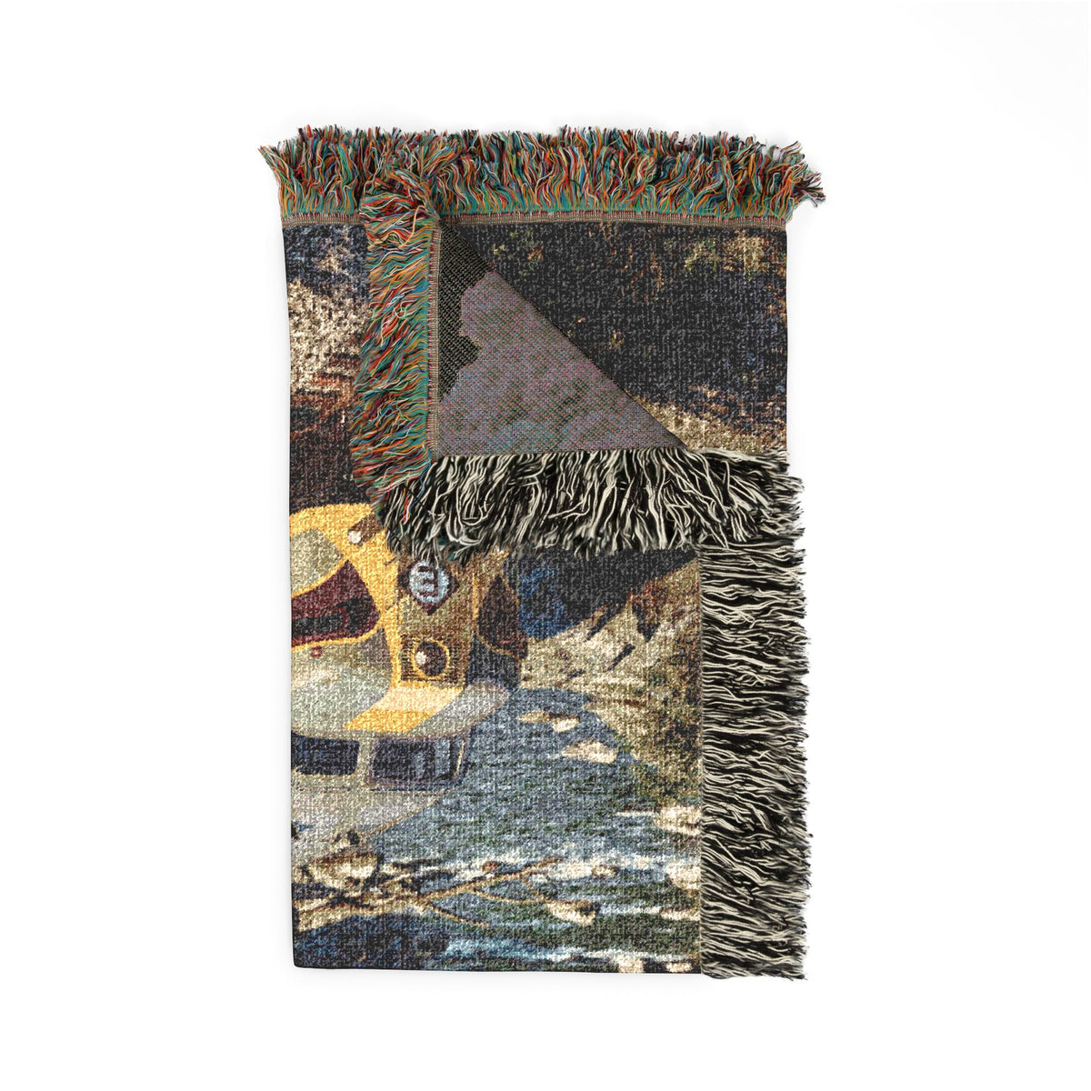 Vintage Passenger Train Woven Blanket | Scenic Rail Landscape