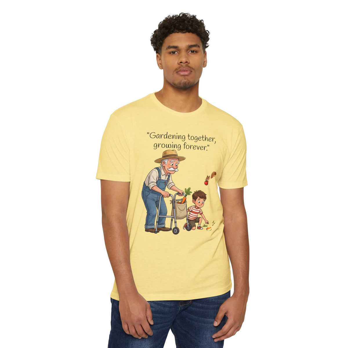 Gardening Together T-Shirt — "Gardening together, growing forever." Grandparent & Child Garden Tee