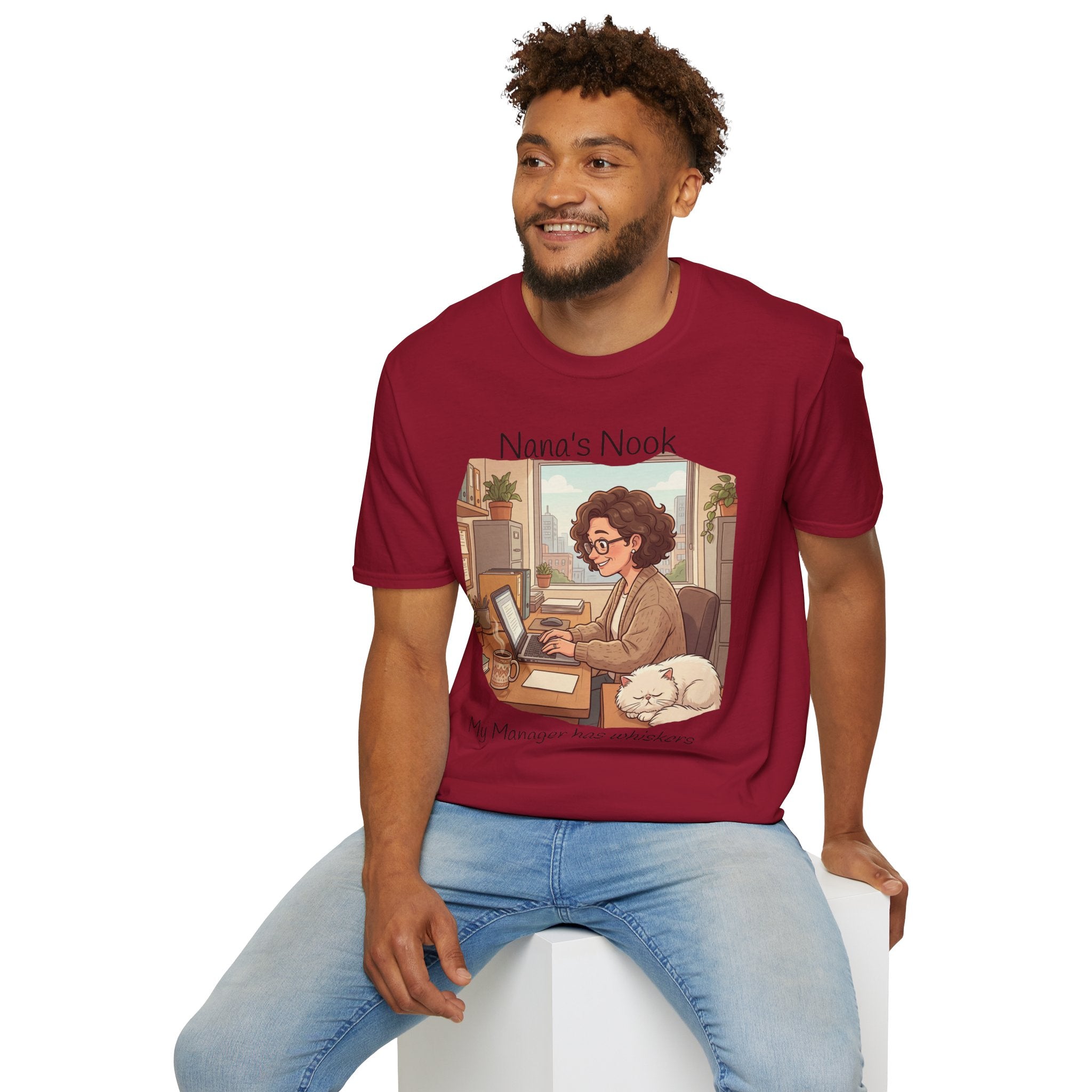 T-Shirt / "Nana's Nook: My Manager Has Whiskers" Cozy Grandma Cat Lover Tee