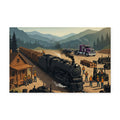 Washable Train Rug/Steam Train at Station