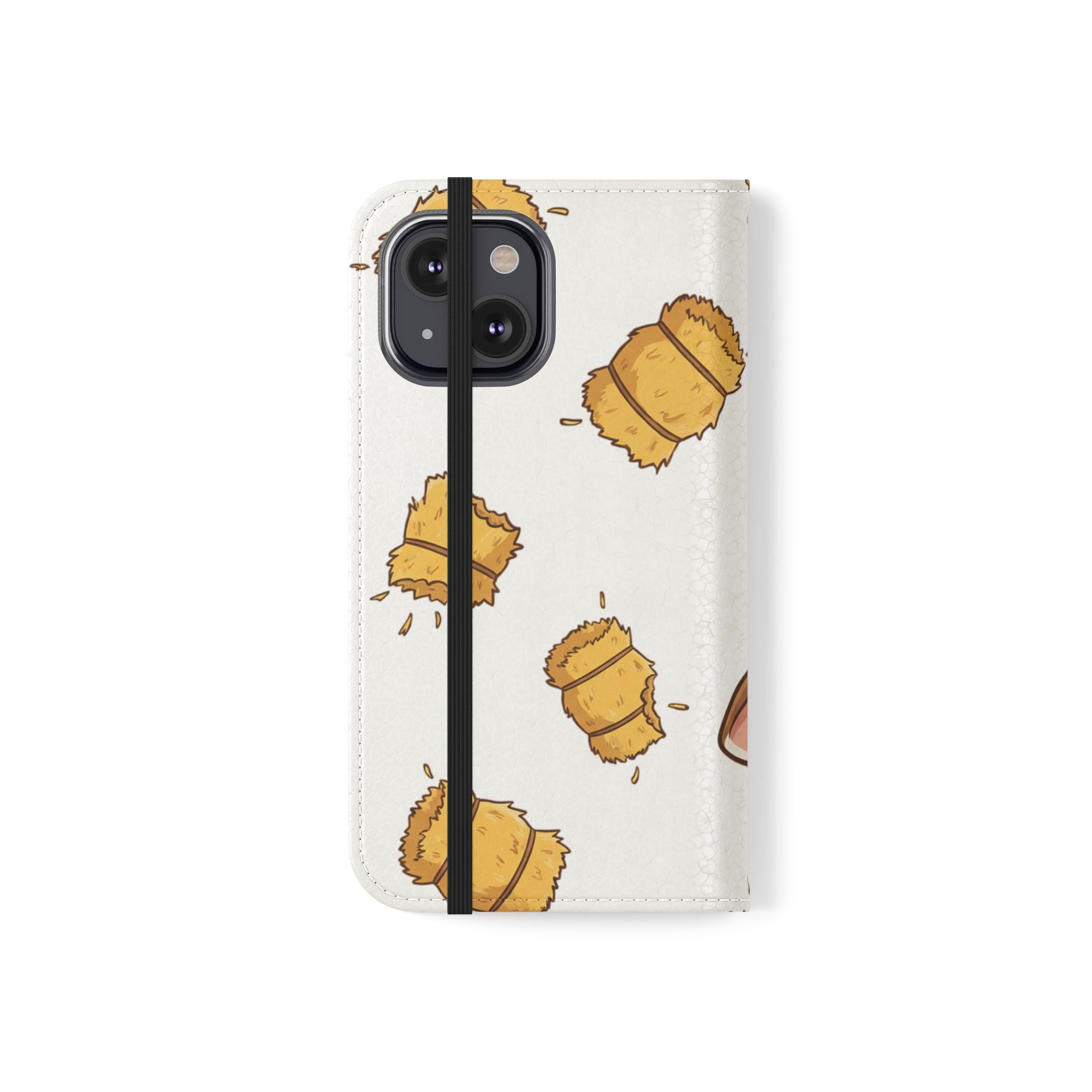 Cow & Hay Pattern Flip Case/ Cute Farm Animal Phone Wallet
