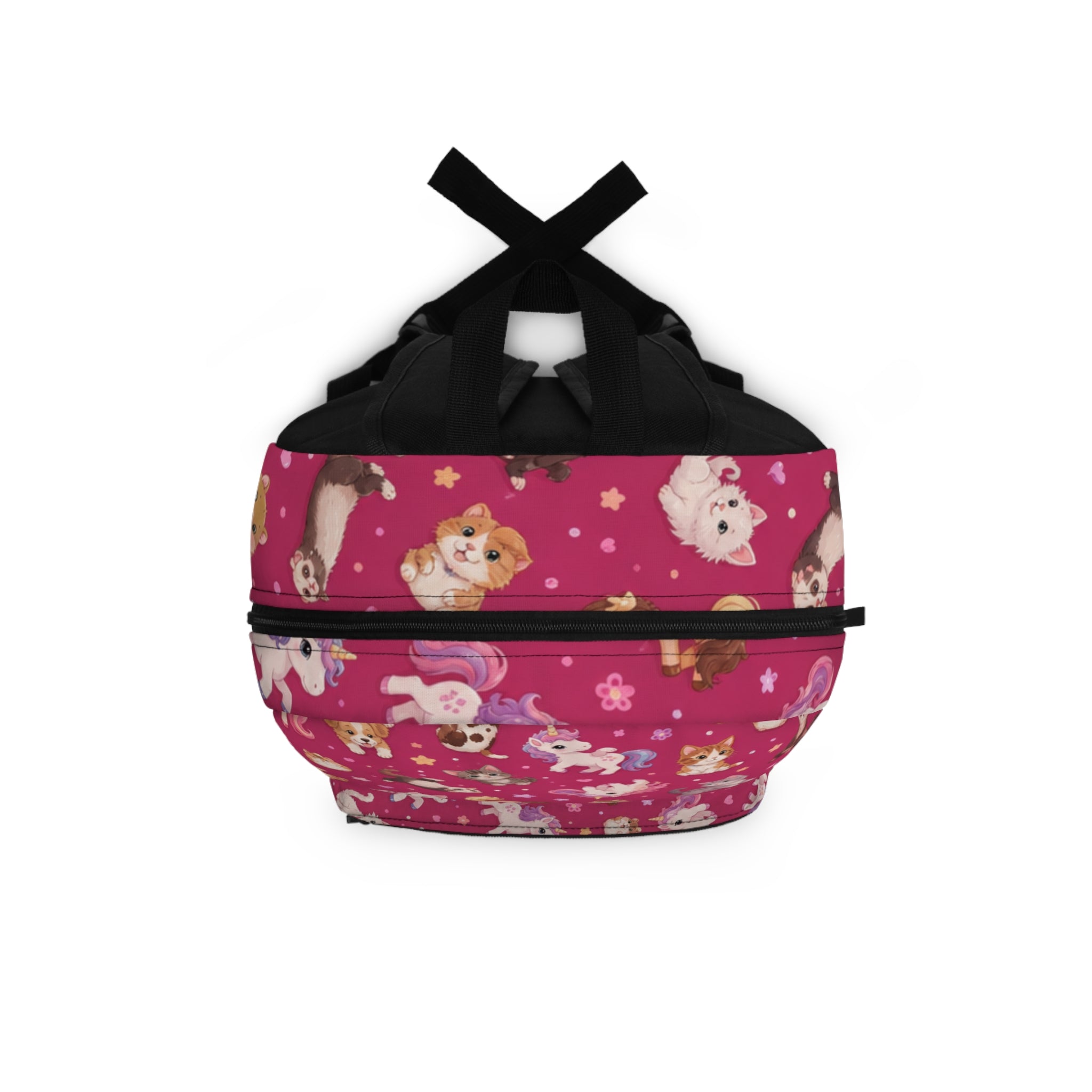 Cute Puppies Pattern Backpack | Pink Dog Print School Bag