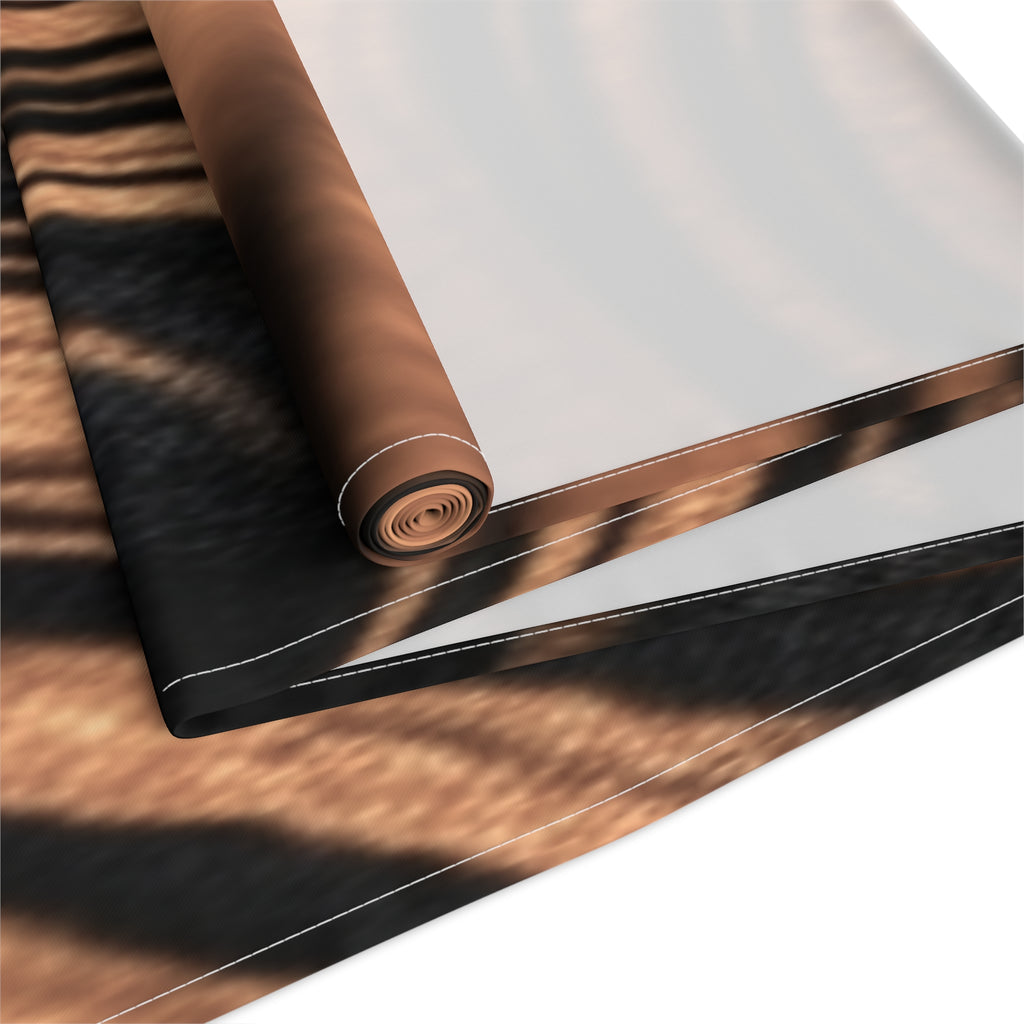 Halloween Copper Marble Swirl Table Runner | Abstract Woodgrain Pattern