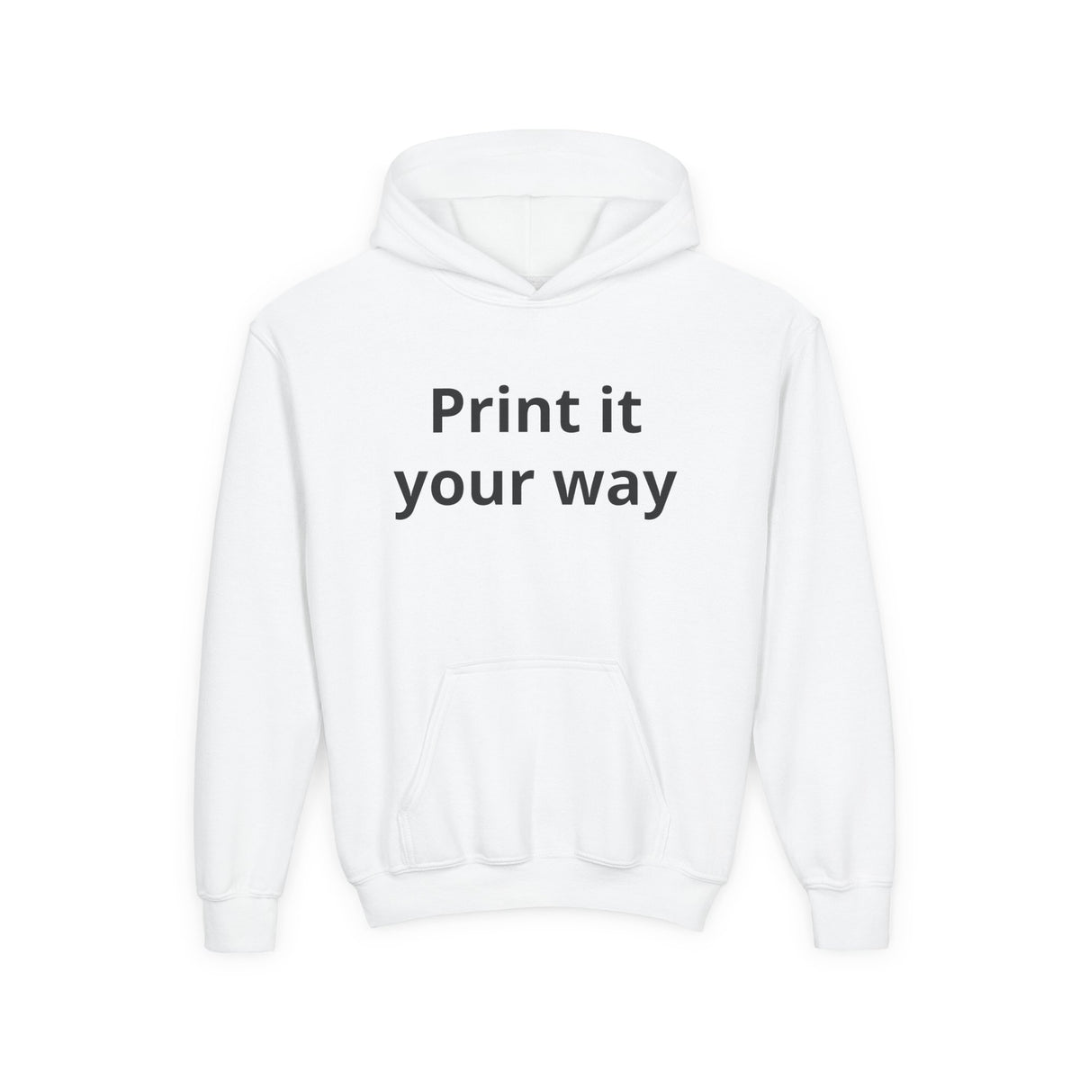 Print It Your Way Kids Graphic Hoodie – Customizable Youth Heavy Blend Hooded Sweatshirt