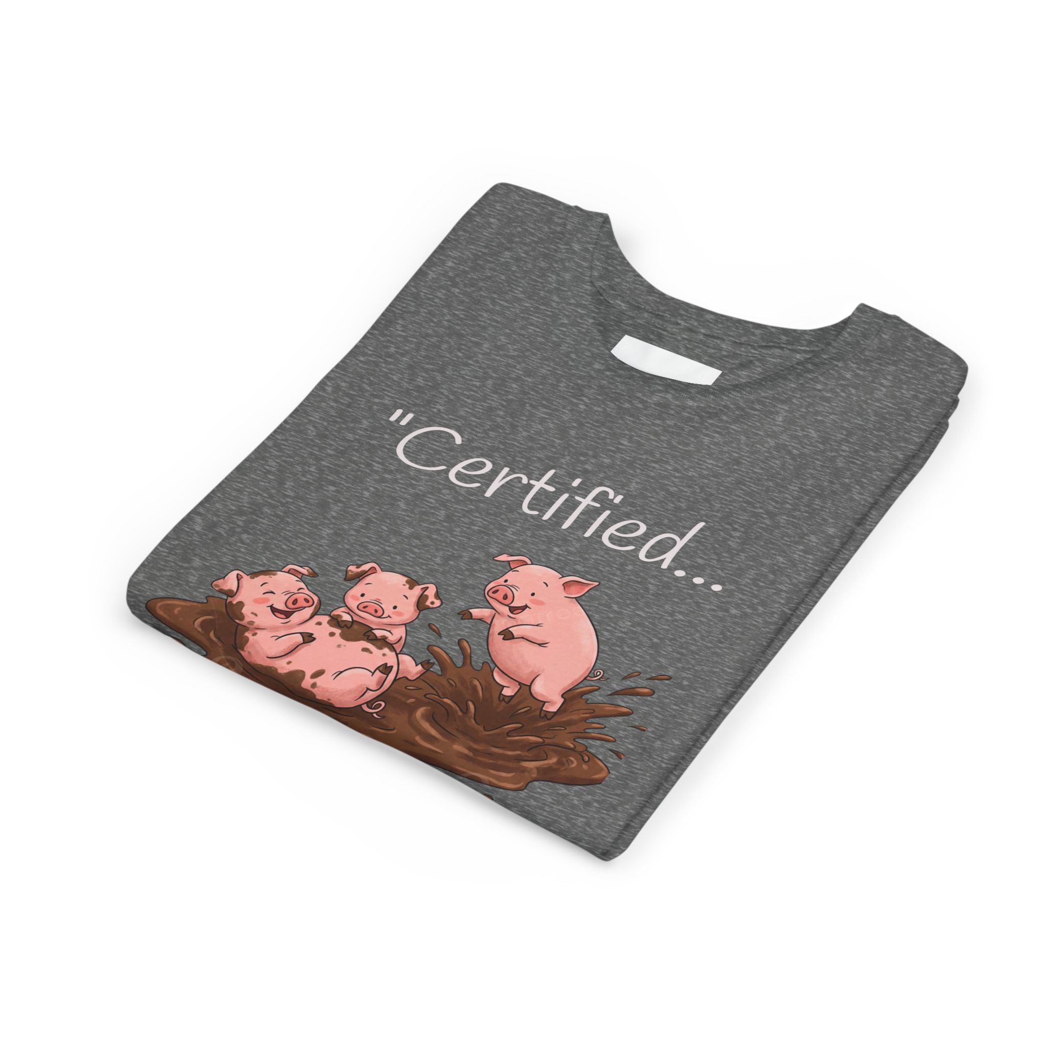Youth Tee / "Certified Mud Monsters" Playful Piglets Graphic