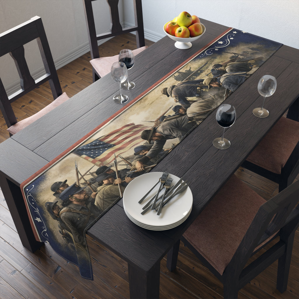 Civil War Soldiers Table Runner | Historical Battle Scene