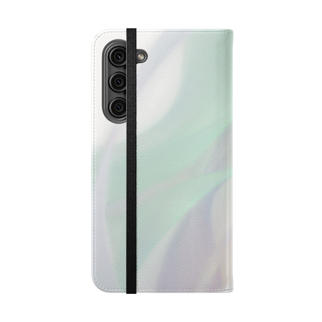Pastel Marble Flip Case / Soft Watercolor Phone Wallet Cover with Card Slots