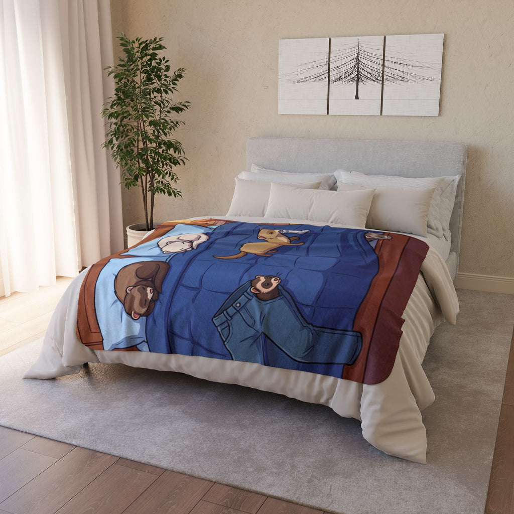 Ferret Fun/ Fleece Sherpa Blanket