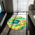 Musical Notes Swirl Round Rug | Music-Themed Round Rug