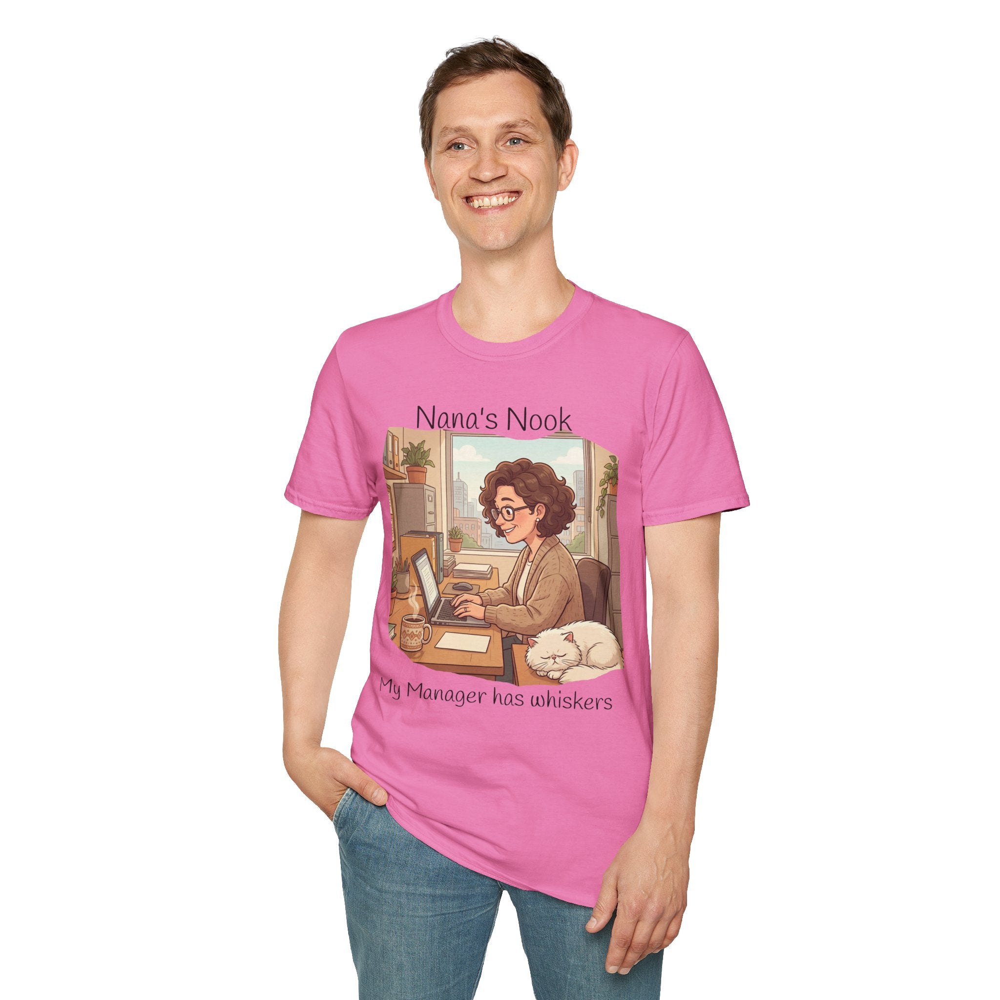 T-Shirt / "Nana's Nook: My Manager Has Whiskers" Cozy Grandma Cat Lover Tee