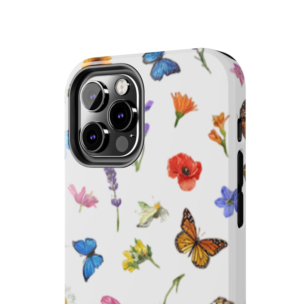 Butterfly Meadow Tough Phone Case / Floral Protective Phone Cover
