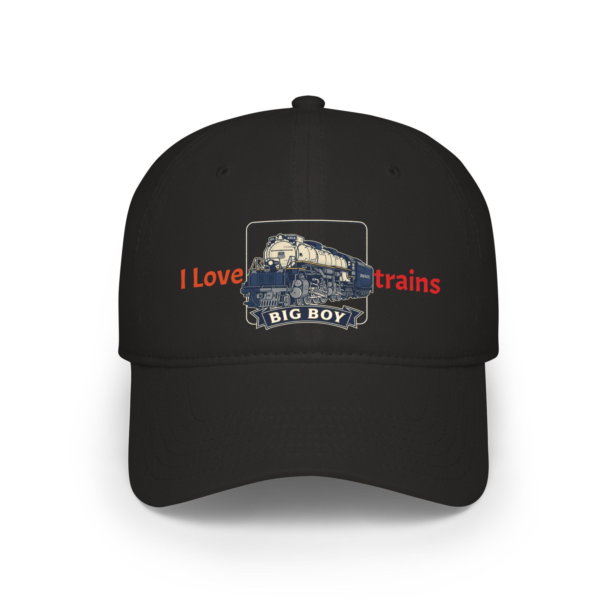 I Love Trains Big Boy Locomotive Low Profile Baseball Cap