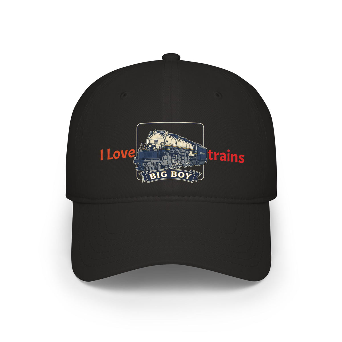 I Love Trains Big Boy Locomotive Low Profile Baseball Cap