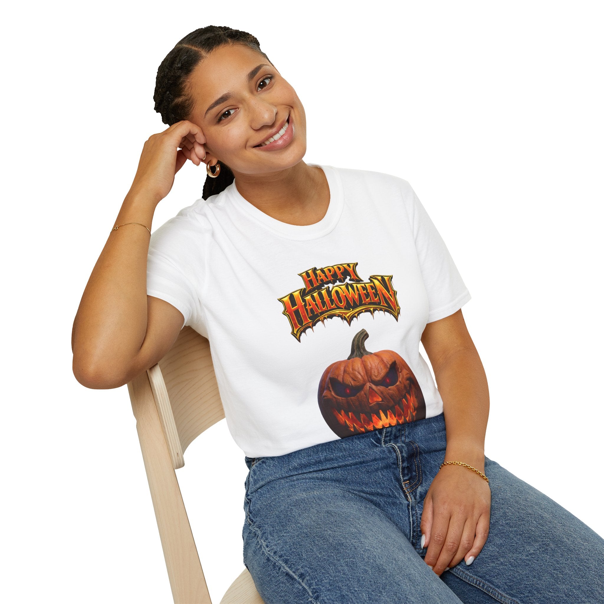 Happy Halloween Pumpkin T-Shirt | Jack-O'-Lantern Graphic Tee