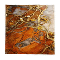 Orange Gold Marble Tablecloths | Marble Pattern Table Cover, Elegant Resin Look