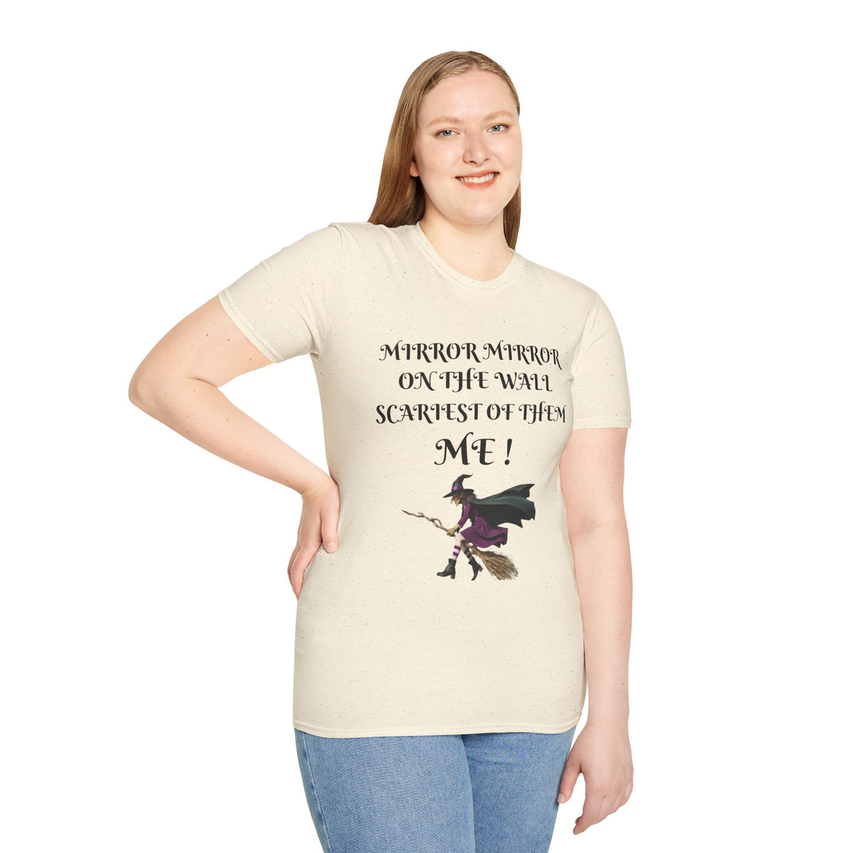 Mirror Mirror on the Wall Witch T-Shirt | Funny Halloween Graphic Tee – Unisex Cotton