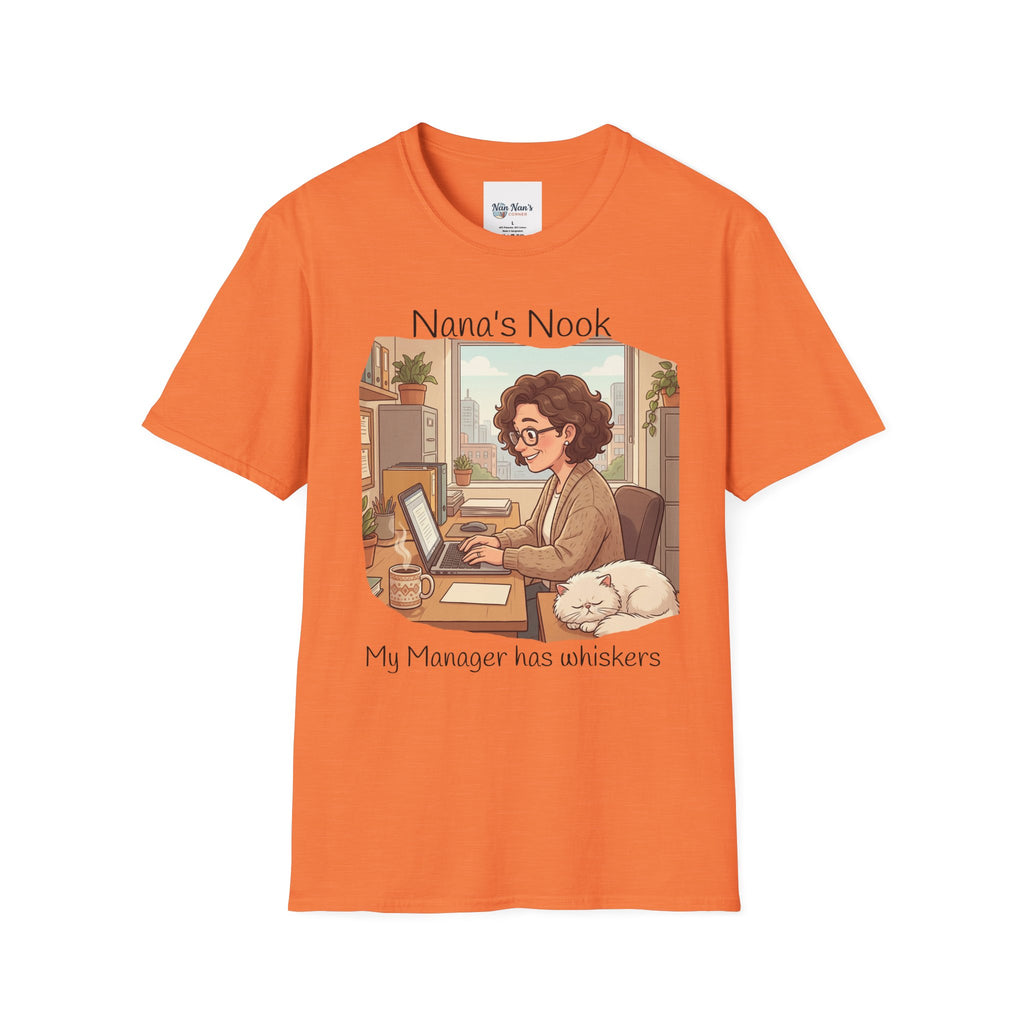 T-Shirt / "Nana's Nook: My Manager Has Whiskers" Cozy Grandma Cat Lover Tee