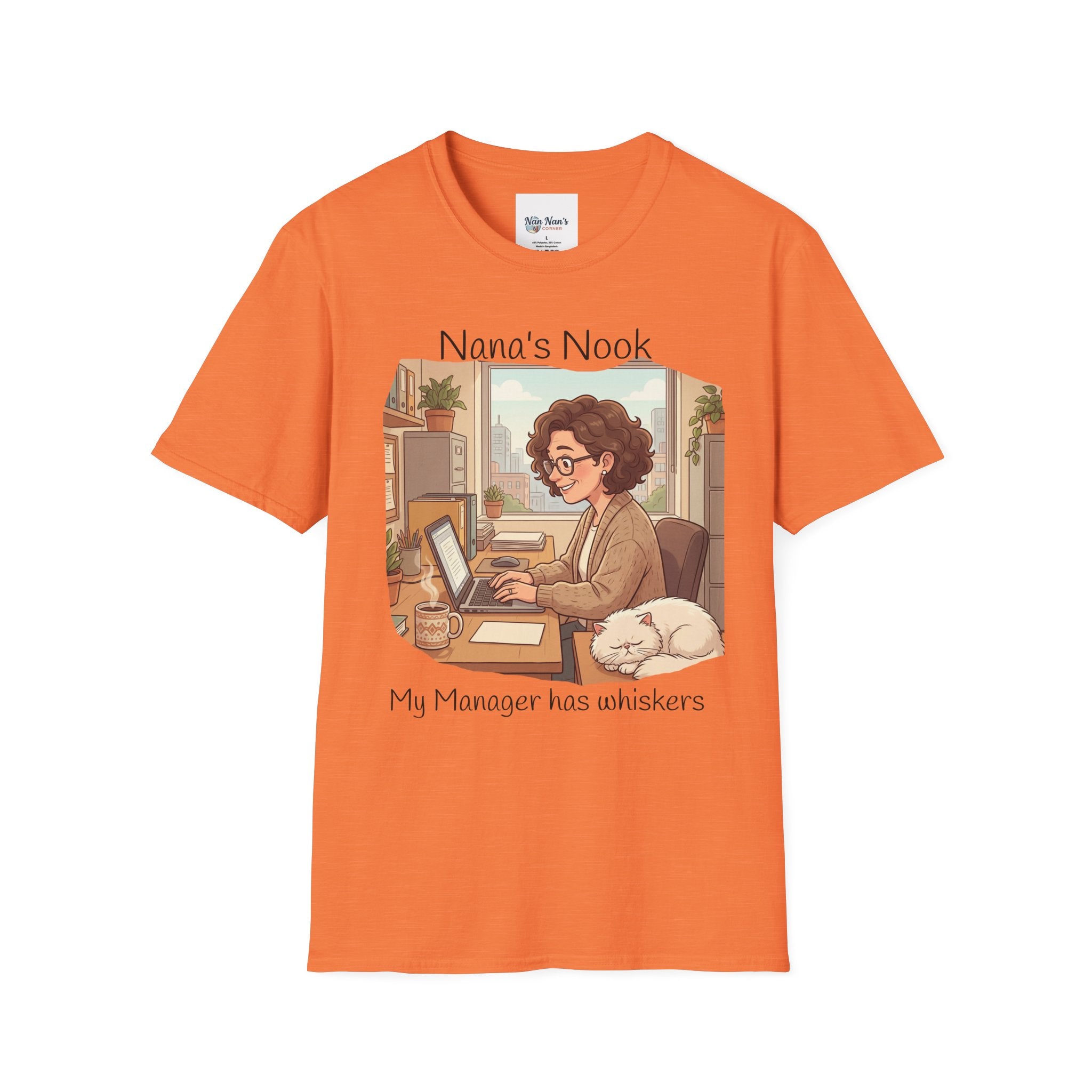 T-Shirt / "Nana's Nook: My Manager Has Whiskers" Cozy Grandma Cat Lover Tee