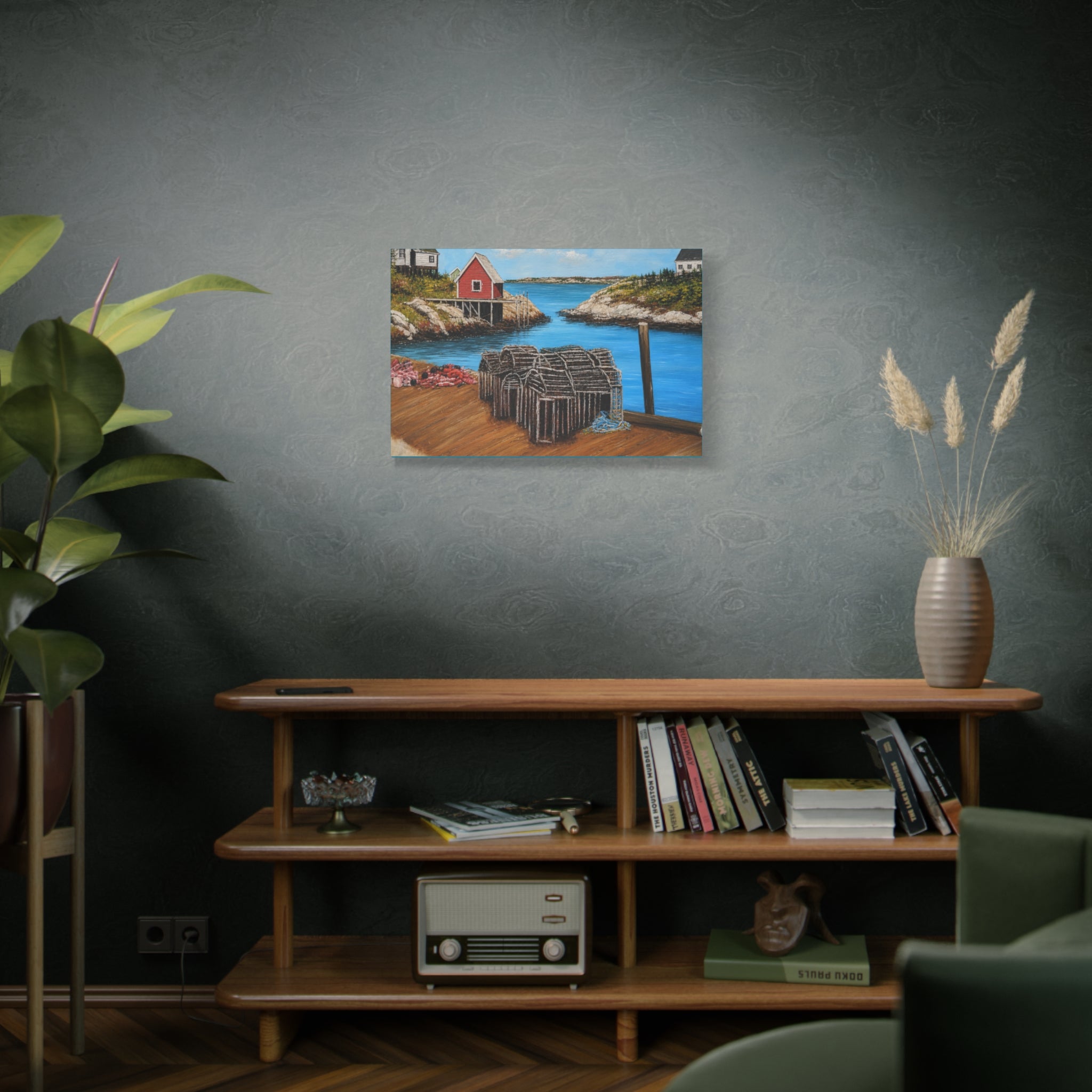 Coastal Harbor Scene/ Matte Canvas