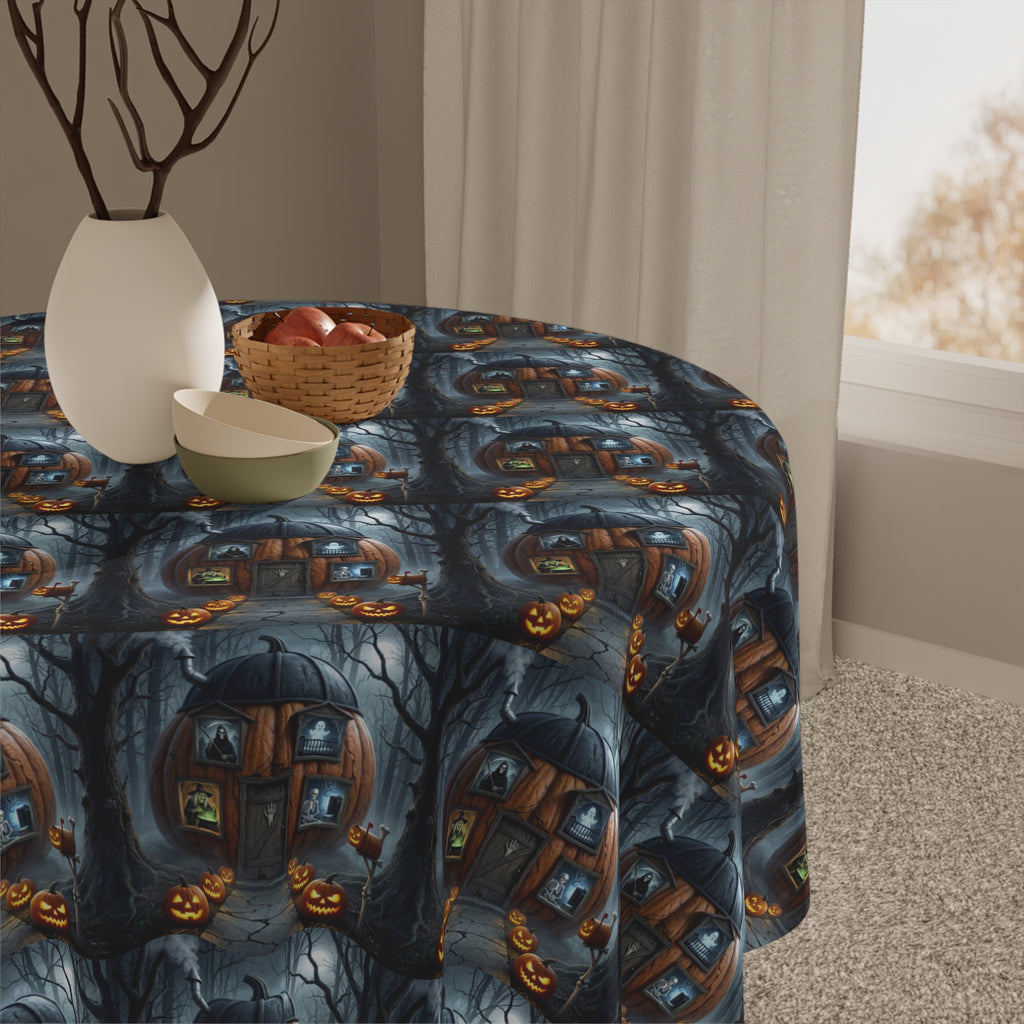 Gothic Pumpkin Pattern Tablecloth / Spooky Halloween Harvest Decor