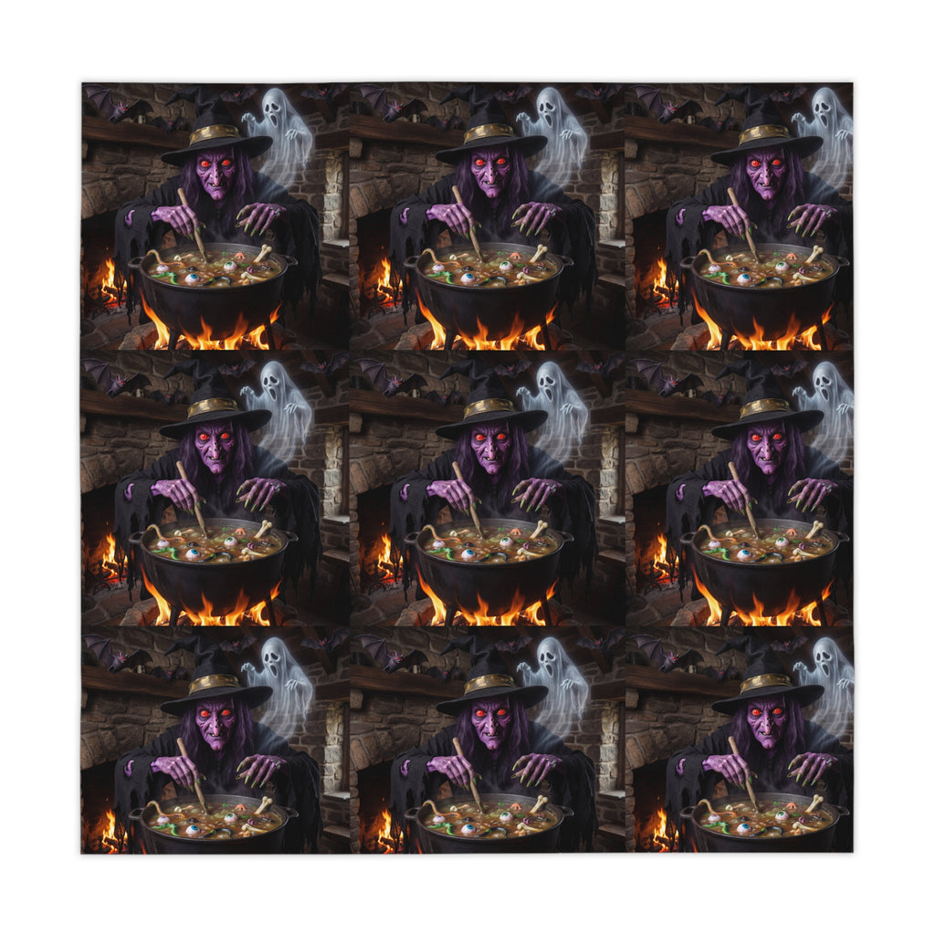 Halloween Witch Cauldron Tablecloth / Spooky Haunted Dinner Party Decor