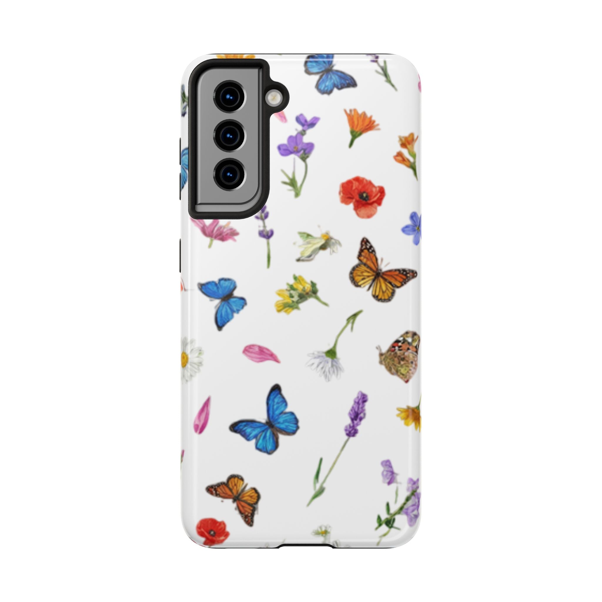 Butterfly Meadow Tough Phone Case / Floral Protective Phone Cover