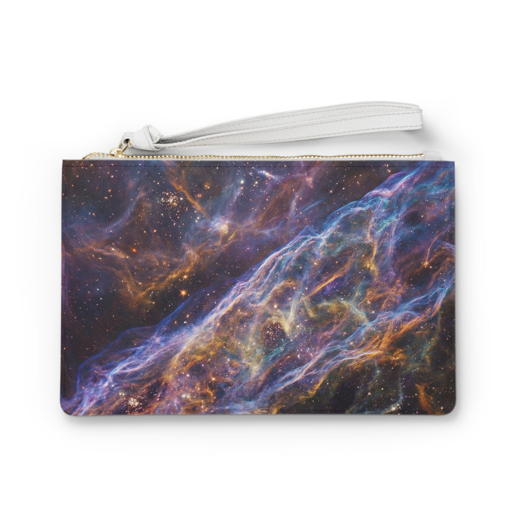 Galaxy Nebula Clutch Bag / Cosmic Space Print Wristlet