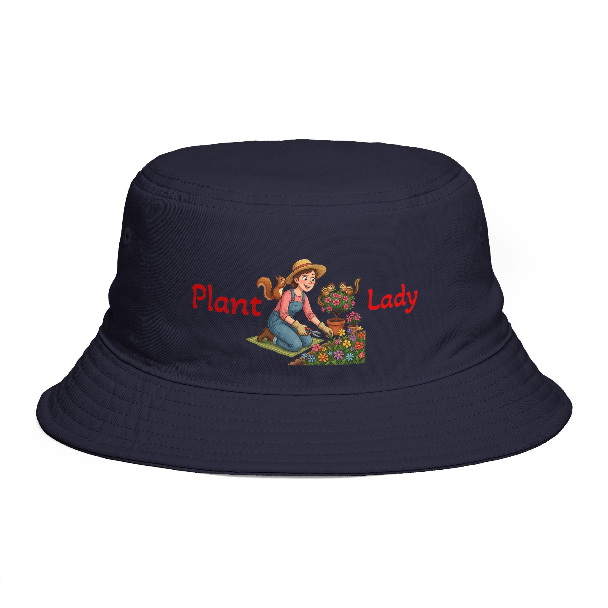 Plant Lady bucket hat | lady planting flowers floral gardening design