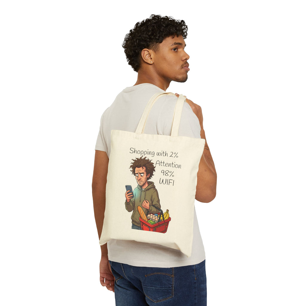 Tote Bag / Wifi Funny Grocery Canvas Tote