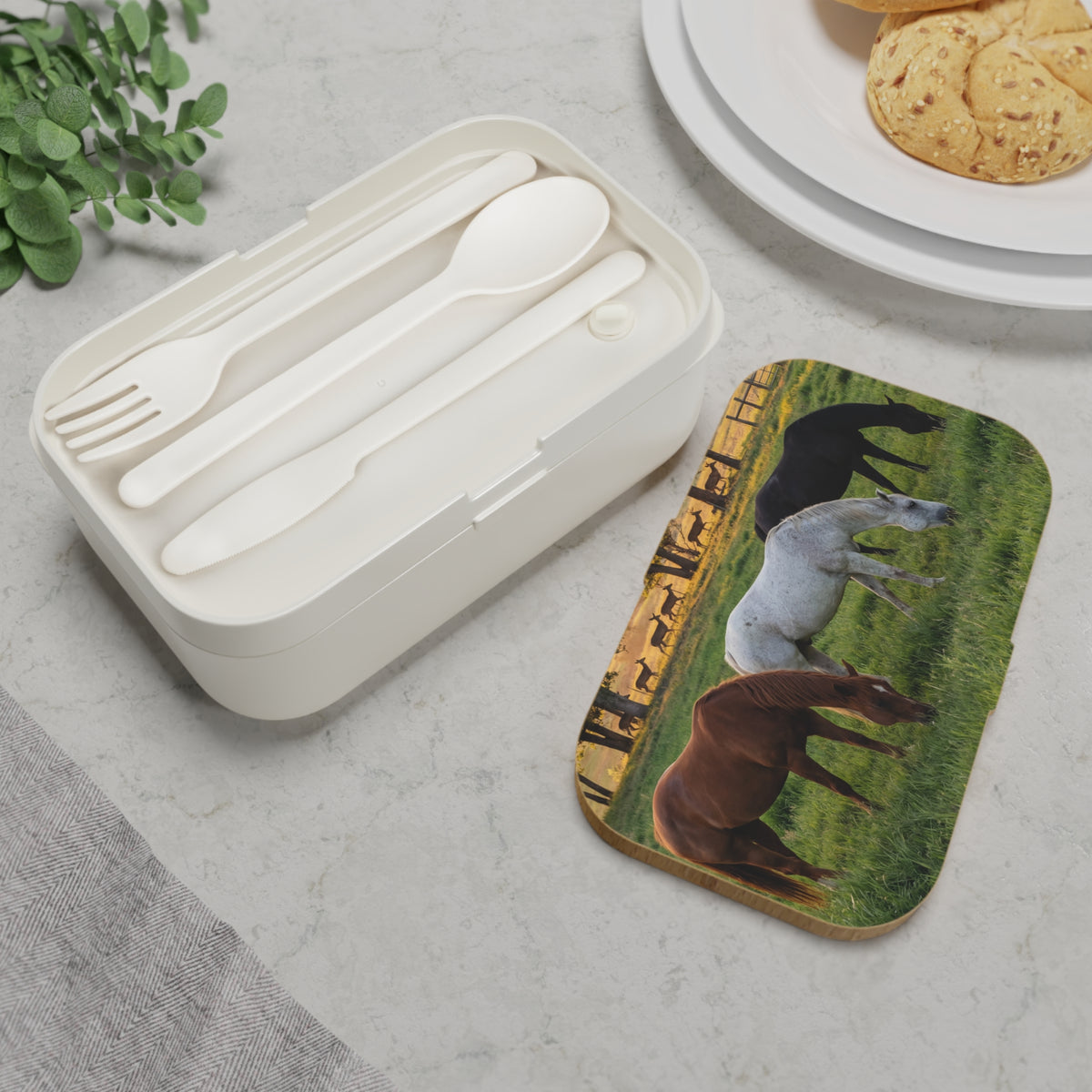 Horse Print Bento Lunch Box