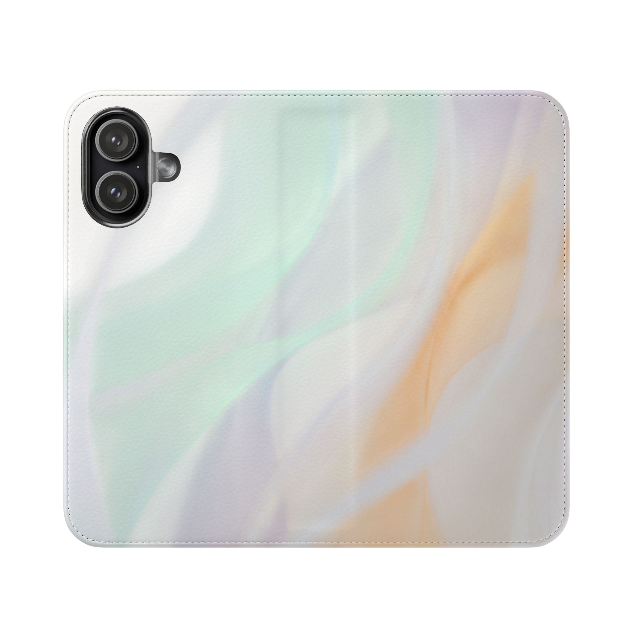 Pastel Marble Flip Case / Soft Watercolor Phone Wallet Cover with Card Slots
