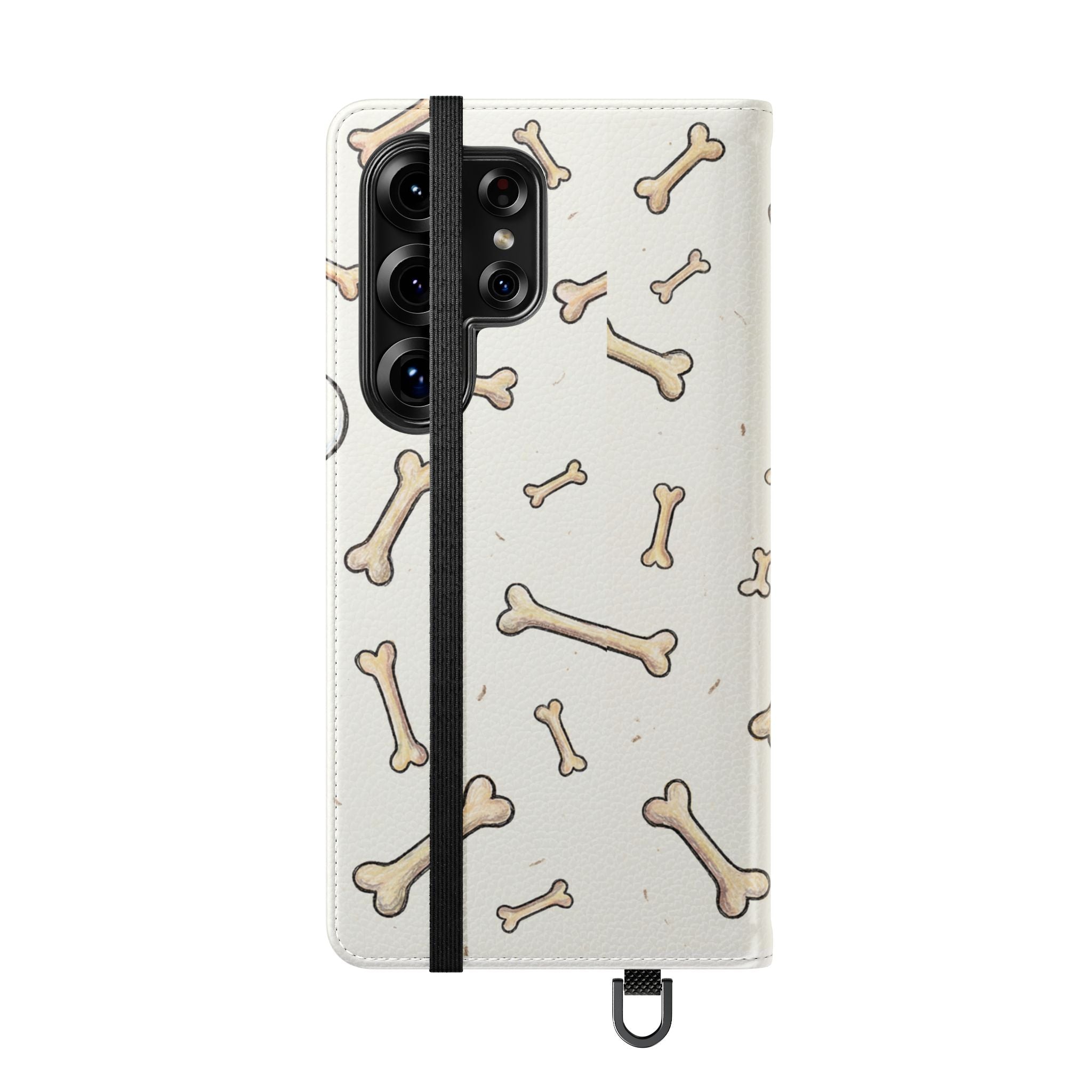 Pug & Bones Phone Flip Case / Cute Dog Wallet Cover