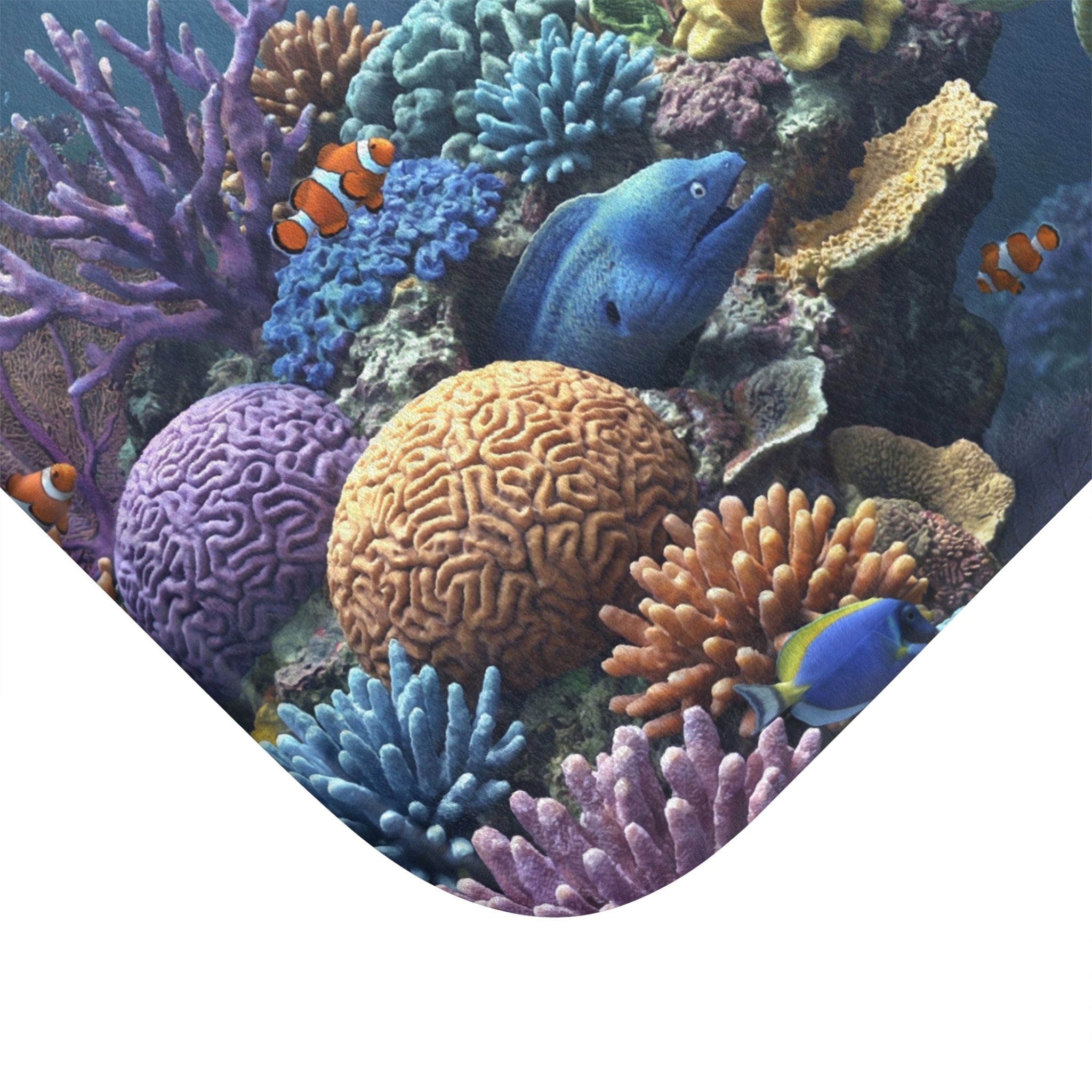 Underwater Coral Reef Bath Mat | Sea Turtle, Octopus, Tropical Fish
