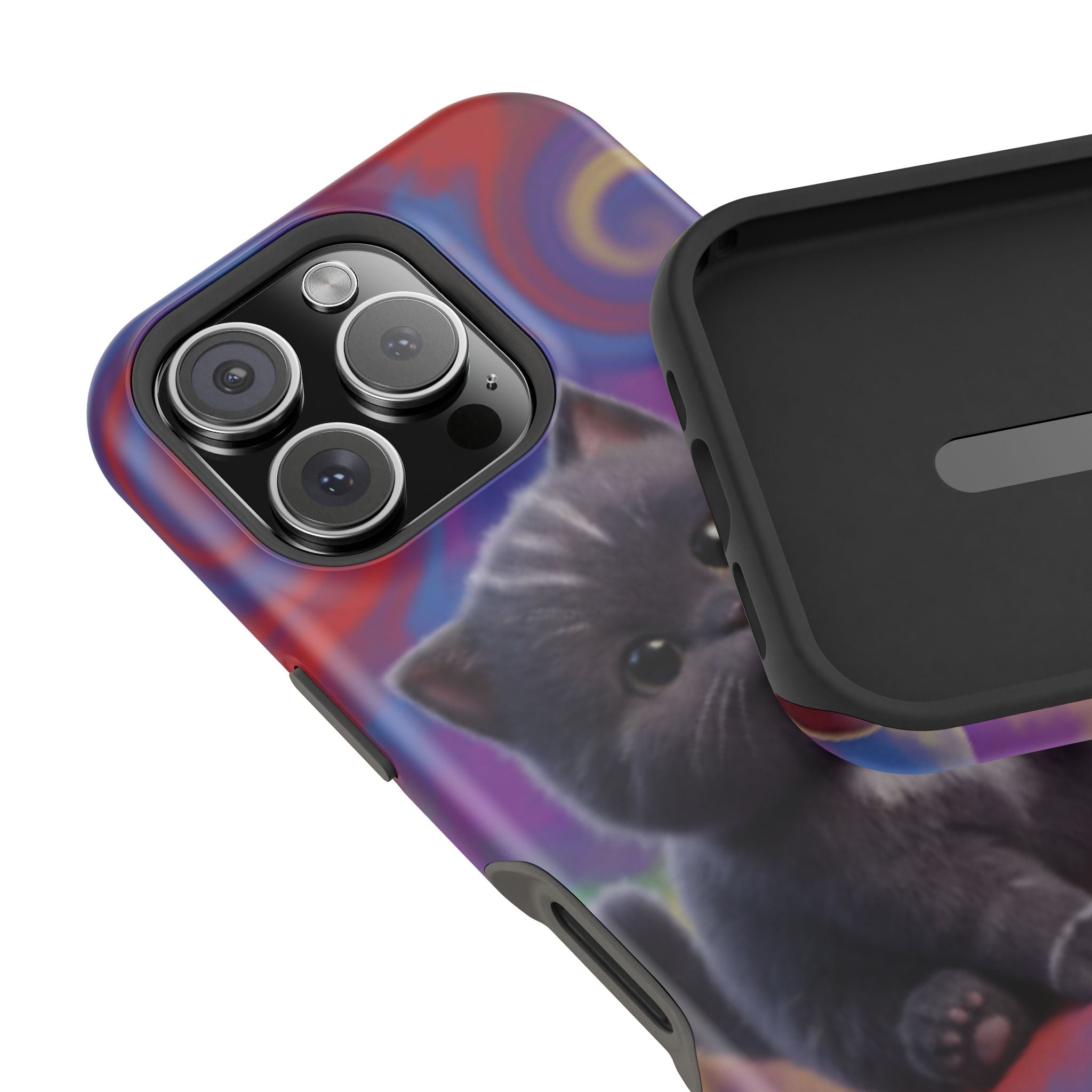 Kawaii Gray Kitten phone case | Impact-Resistant Case