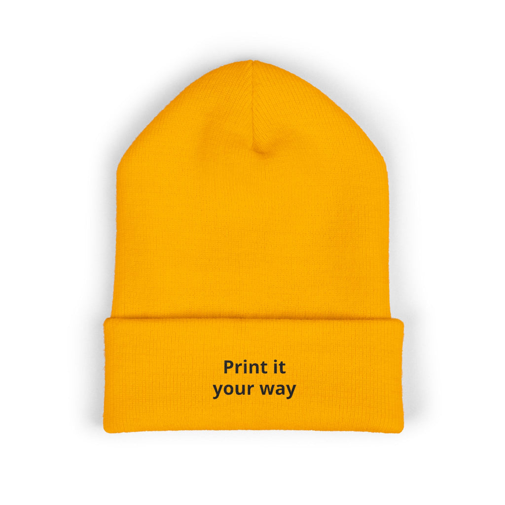 Print It Your Way beanie | Cuffed Embroidered Beanie, Custom Text