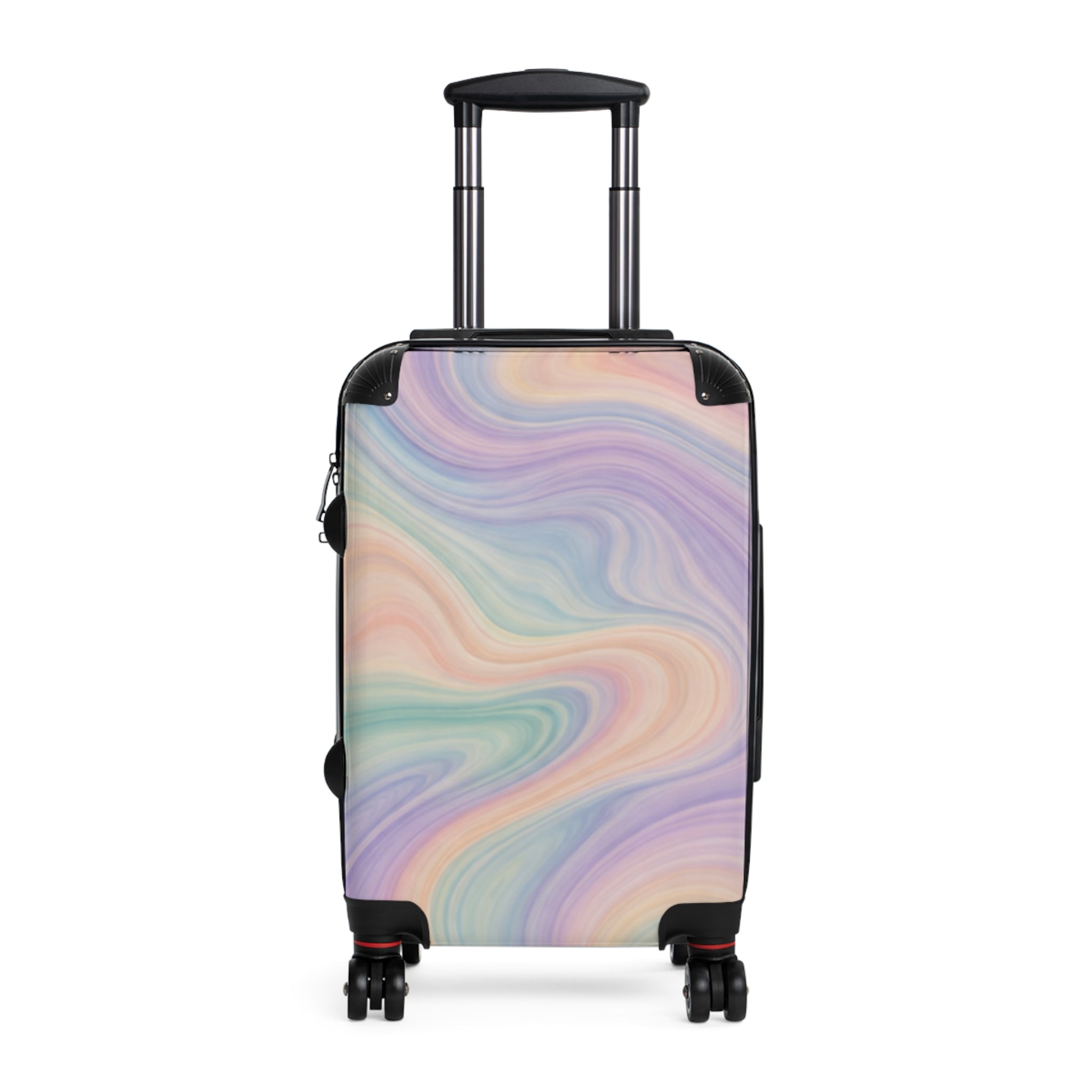 Psychedelic Swirl Colorful Marble Suitcase | Retro Travel Luggage
