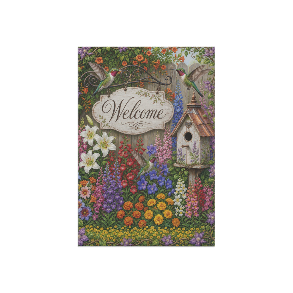 Cottage Garden Floral Banner | House Welcome Flag