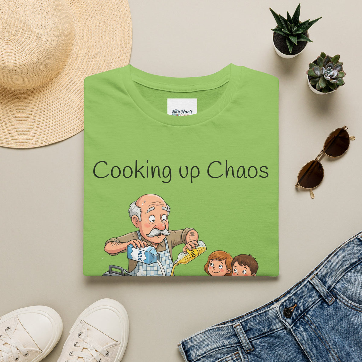 Cooking Up Chaos One Waffle at a Time Unisex Graphic T-Shirt – Funny Kitchen Cotton Tee