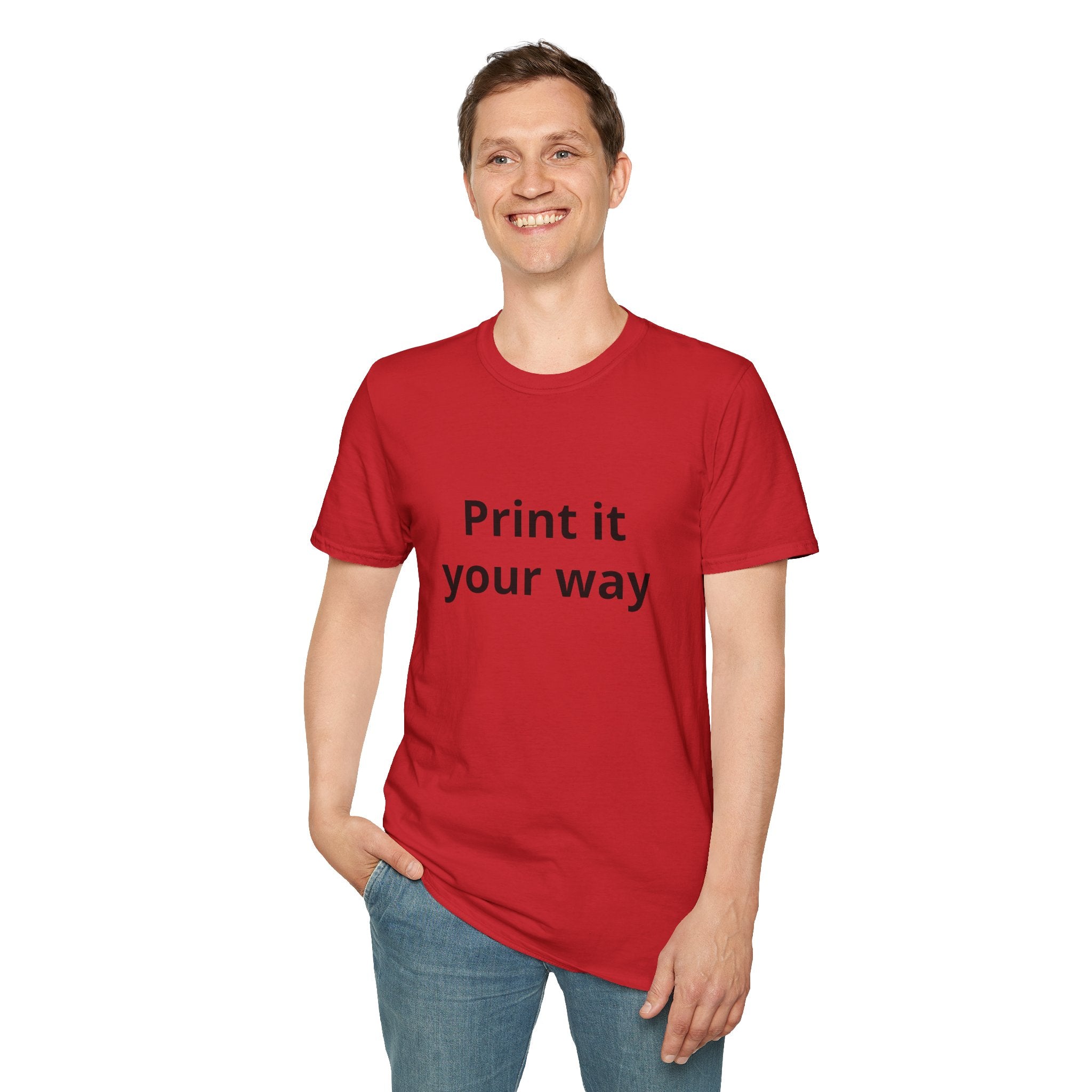 Print it Your Way T-Shirt | Customizable Text Mockup Tee
